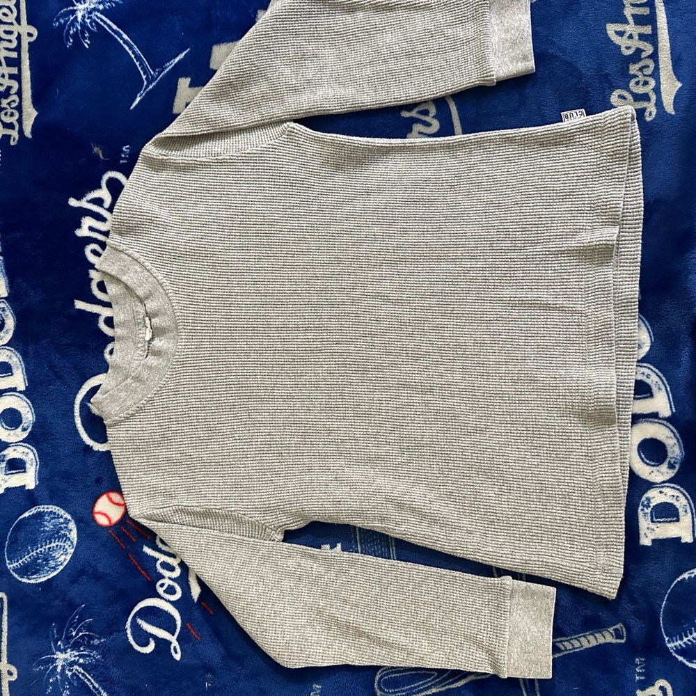 PRO CLUB Gray Ribbed Knit Sweater